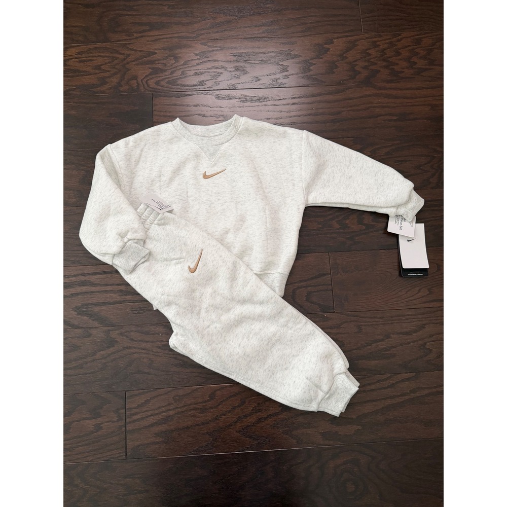 Nike Toddler 2-Piece Fleece Sweatshirt Jogger Set Birch Heather 3T 76M188-X58